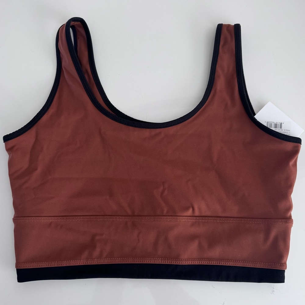 Elastique Athletics Lisse Bra Chestnut/Black - Large